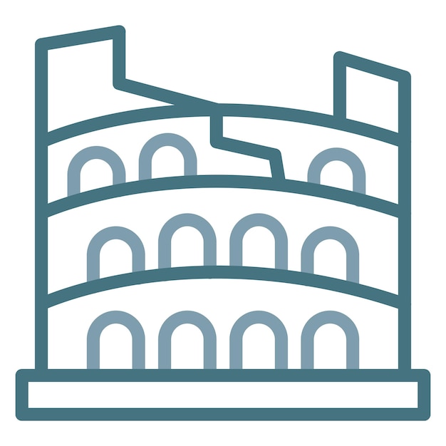 Imagen vectorial del icono del Coliseo Puede utilizarse para Italia