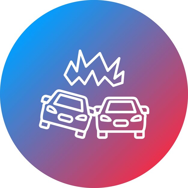 La imagen vectorial del icono de colisión se puede utilizar para la física