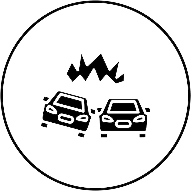 La imagen vectorial del icono de colisión se puede utilizar para la física