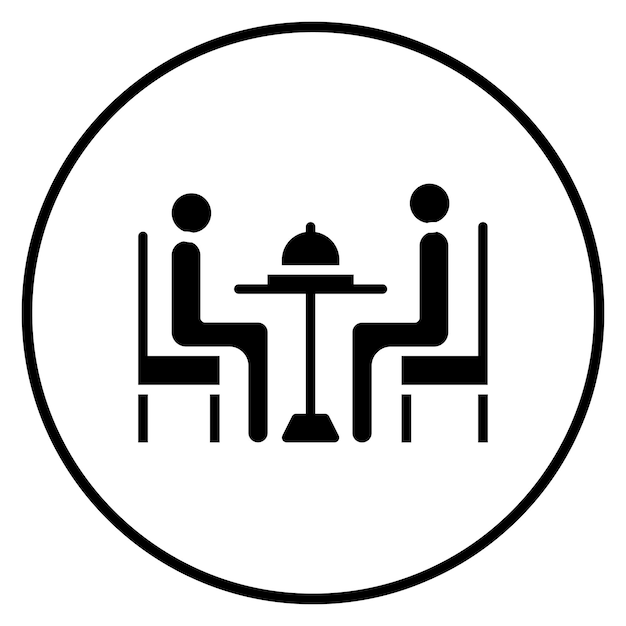 Imagen vectorial de icono de comedor Se puede utilizar para la planificación de vacaciones