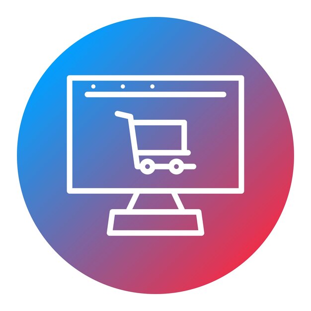 Imagen vectorial de icono de comercio electrónico Se puede utilizar para el comercio electrónico tecnológico