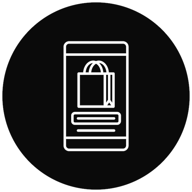 Imagen vectorial de icono de comercio móvil Se puede utilizar para el arranque