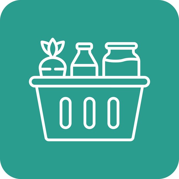 Imagen vectorial del icono de comestibles Se puede usar para Mall