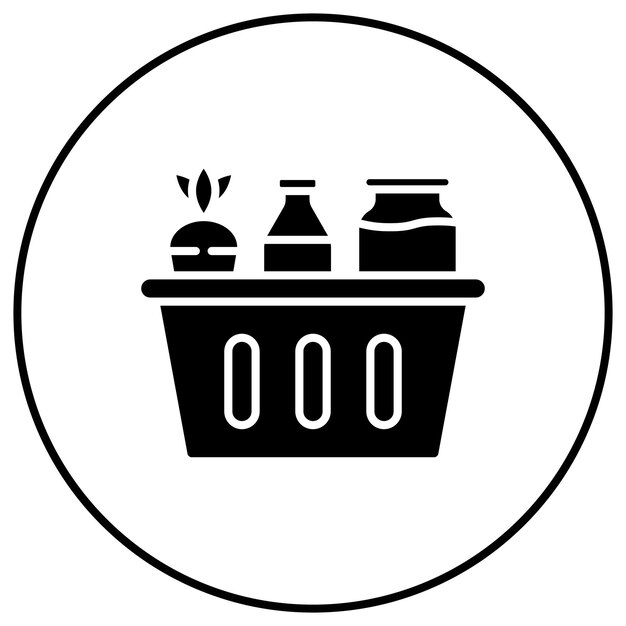 Imagen vectorial del icono de comestibles Se puede usar para Mall