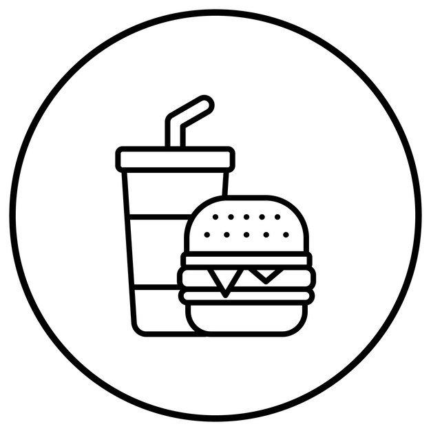 Imagen vectorial de icono de comida rápida Se puede usar para Restaurante