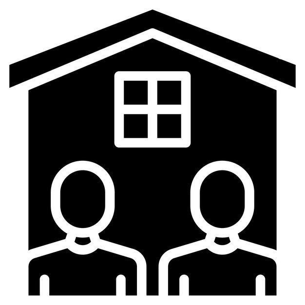Imagen vectorial del icono de los compañeros de cuarto Se puede usar para la relación social