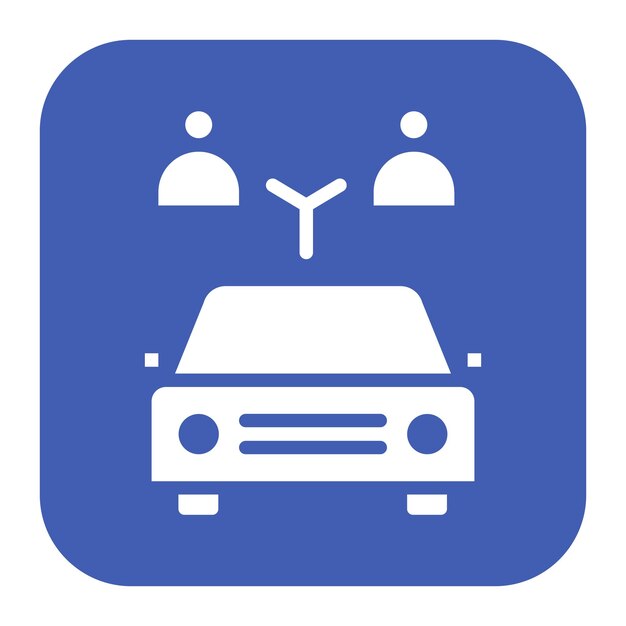 Imagen vectorial de icono de compartición de automóviles Se puede utilizar para el espacio de coworking