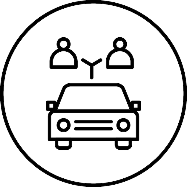 Imagen vectorial de icono de compartición de automóviles Se puede utilizar para el espacio de coworking