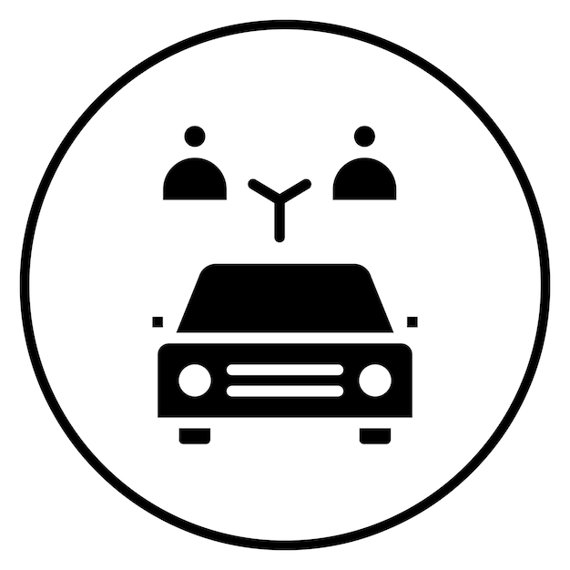 Imagen vectorial de icono de compartición de automóviles Se puede utilizar para el espacio de coworking