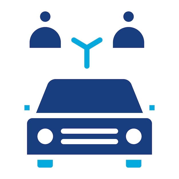 Imagen vectorial de icono de compartición de automóviles Se puede utilizar para el espacio de coworking