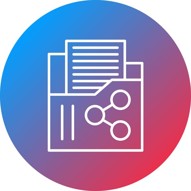 Imagen vectorial de icono de compartición de carpetas Se puede utilizar para redes y compartición de datos