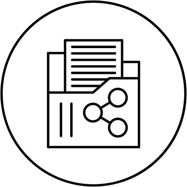 Imagen vectorial de icono de compartición de carpetas Se puede utilizar para redes y compartición de datos