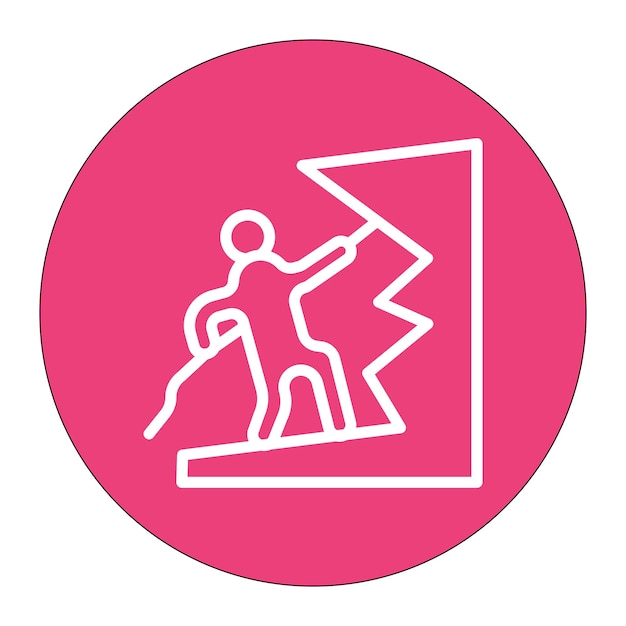 Imagen vectorial del icono de la competencia de escalada Se puede utilizar para la escalada en roca