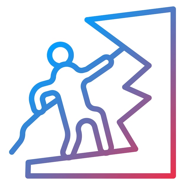 Imagen vectorial del icono de la competencia de escalada Se puede utilizar para la escalada en roca