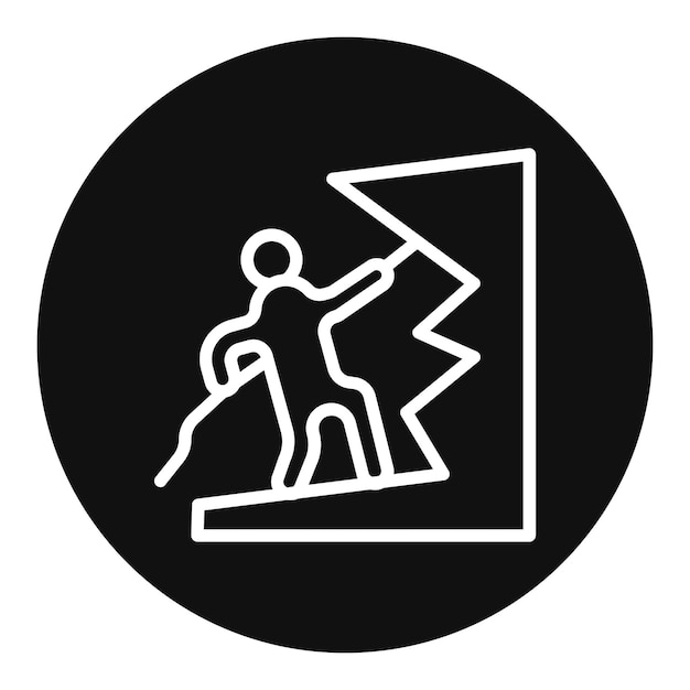 Imagen vectorial del icono de la competencia de escalada Se puede utilizar para la escalada en roca