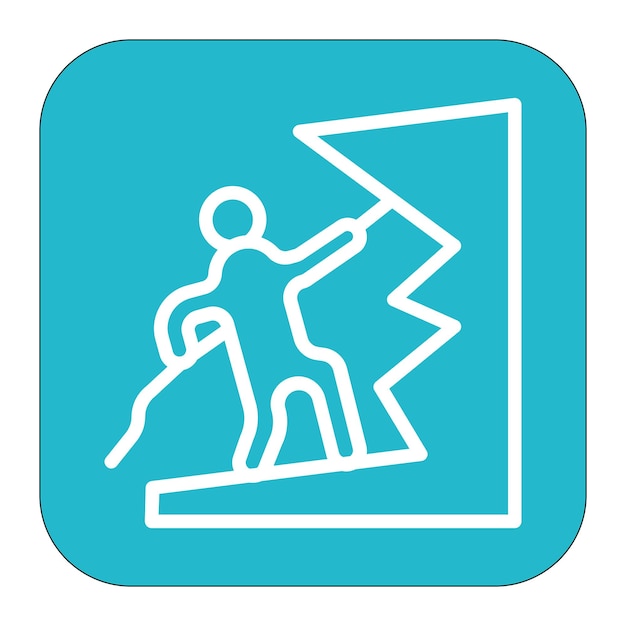 Imagen vectorial del icono de la competencia de escalada Se puede utilizar para la escalada en roca