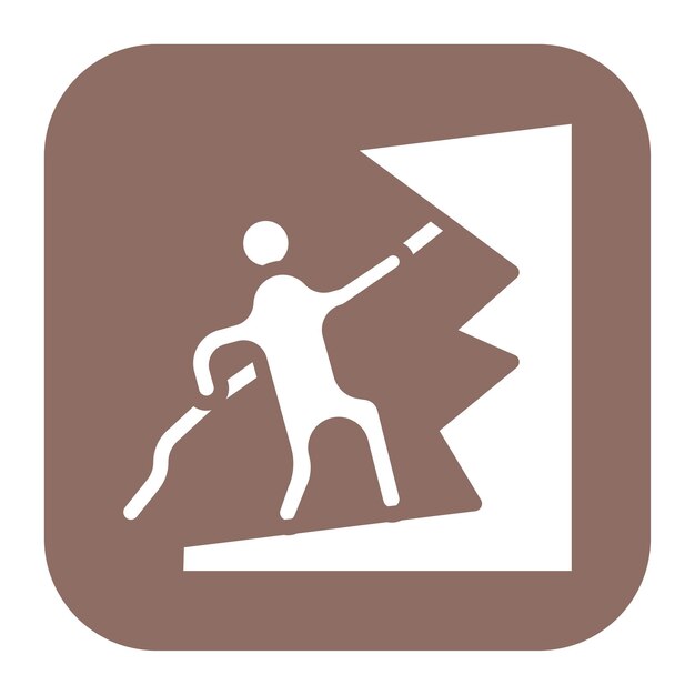 Imagen vectorial del icono de la competencia de escalada Se puede utilizar para la escalada en roca