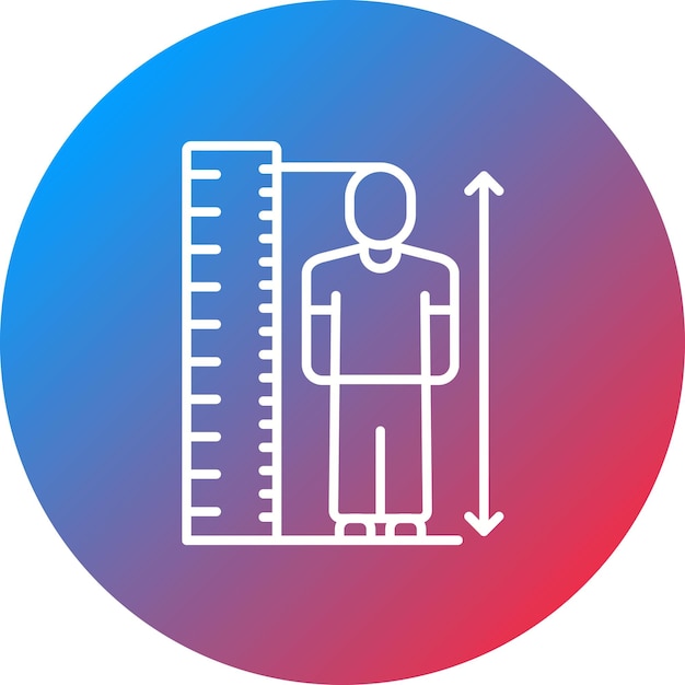 Imagen vectorial del icono de comprobación de altura Se puede utilizar para el control de salud