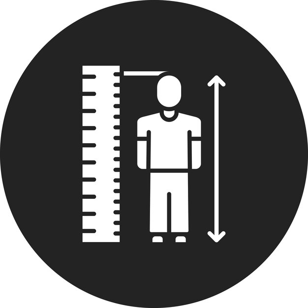 Imagen vectorial del icono de comprobación de altura se puede utilizar para el control de salud