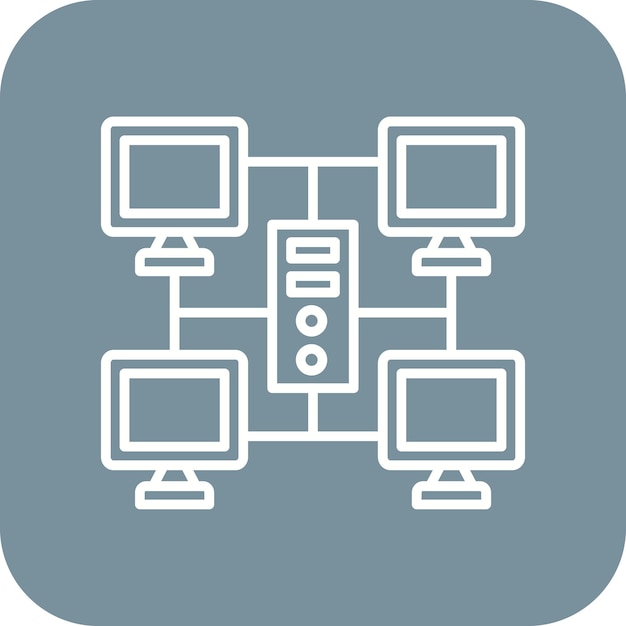 Imagen vectorial de icono de computación de cuadrícula Se puede utilizar para Big Data