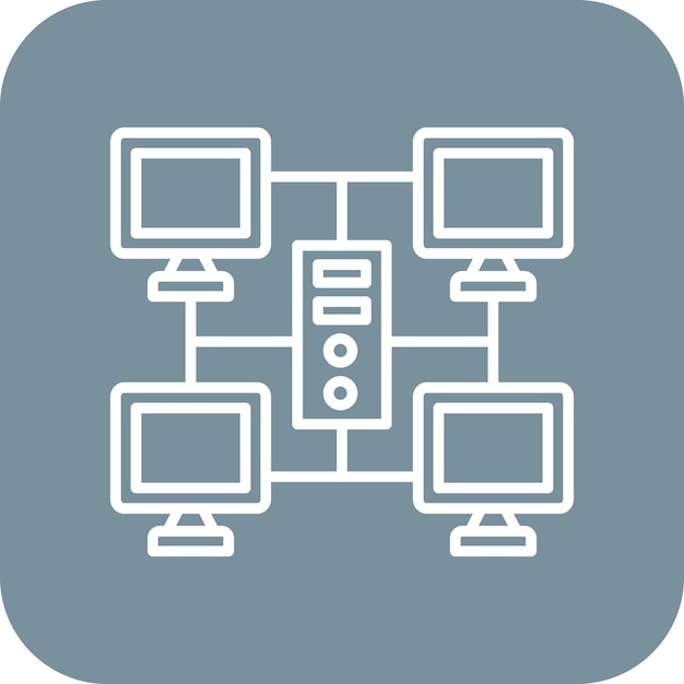 Imagen vectorial de icono de computación de cuadrícula Se puede utilizar para Big Data