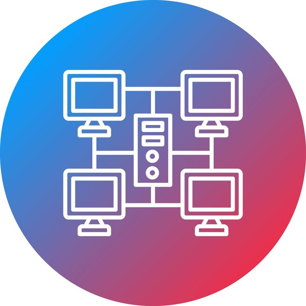 Imagen vectorial de icono de computación de cuadrícula Se puede utilizar para Big Data