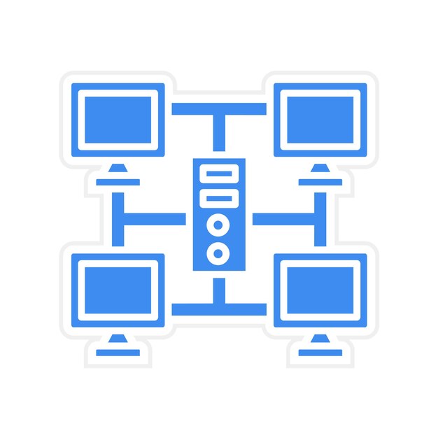 Imagen vectorial de icono de computación de cuadrícula Se puede utilizar para Big Data