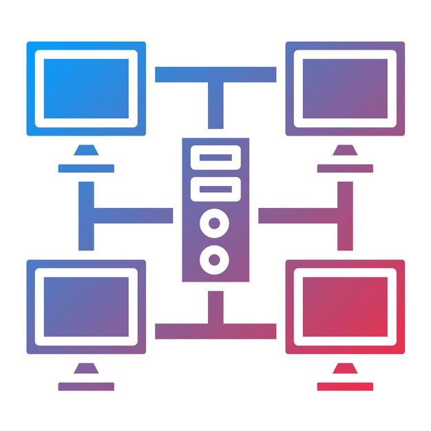 Imagen vectorial de icono de computación de cuadrícula Se puede utilizar para Big Data