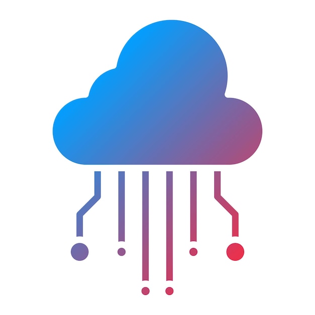 Imagen vectorial de icono de computación en la nube Se puede utilizar para Big Data
