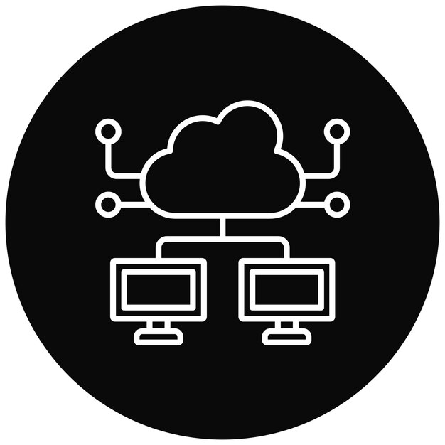 La imagen vectorial del icono de la computación en la nube se puede utilizar para la ciudad inteligente