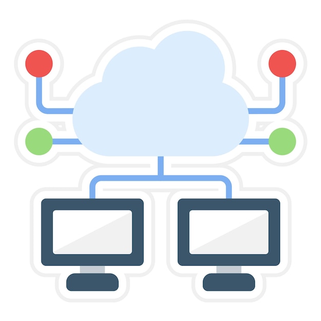 La imagen vectorial del icono de la computación en la nube se puede utilizar para la ciudad inteligente