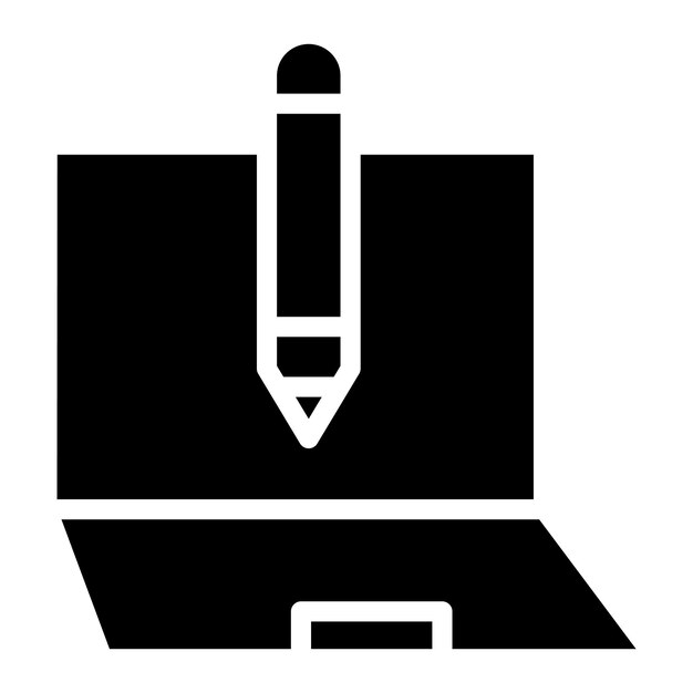 La imagen vectorial del icono de la computadora portátil y el lápiz se puede usar para Freelancer