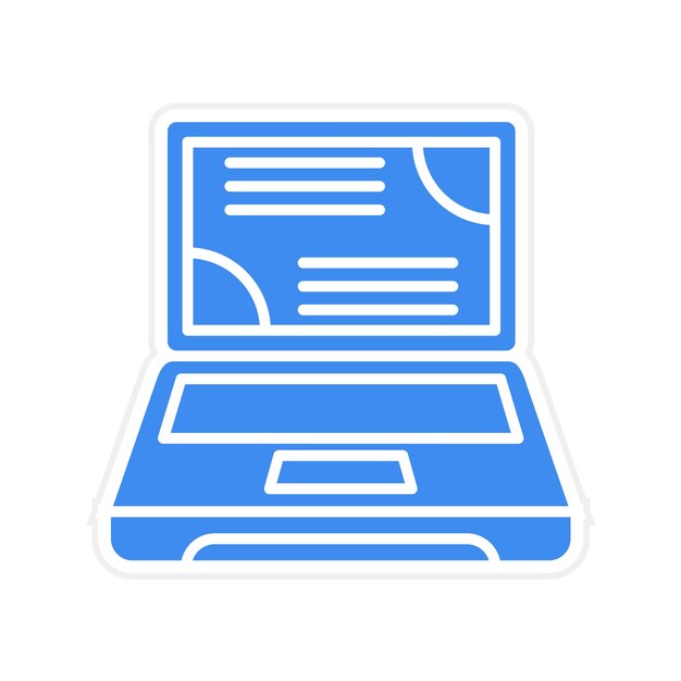 La imagen vectorial del icono de la computadora portátil se puede utilizar para la creatividad