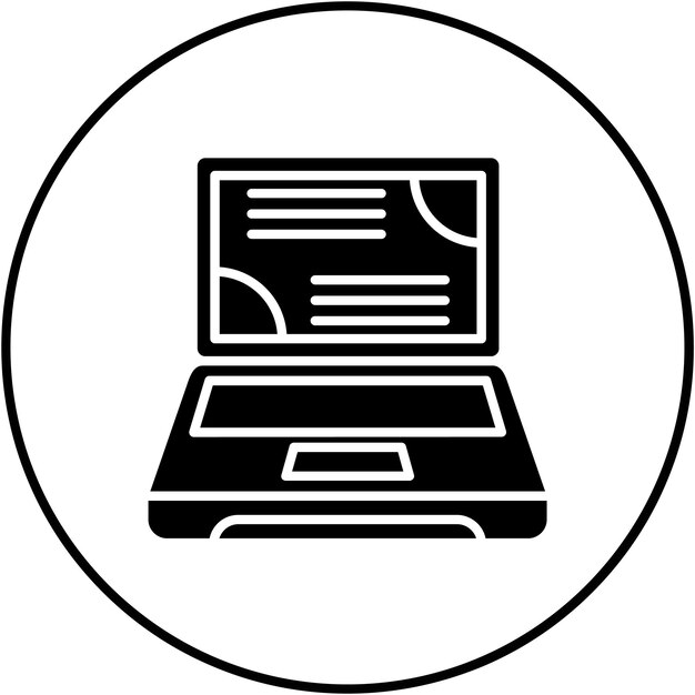 La imagen vectorial del icono de la computadora portátil se puede utilizar para la creatividad