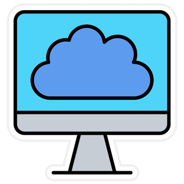 La imagen vectorial del icono de la computadora se puede utilizar para la computación en la nube