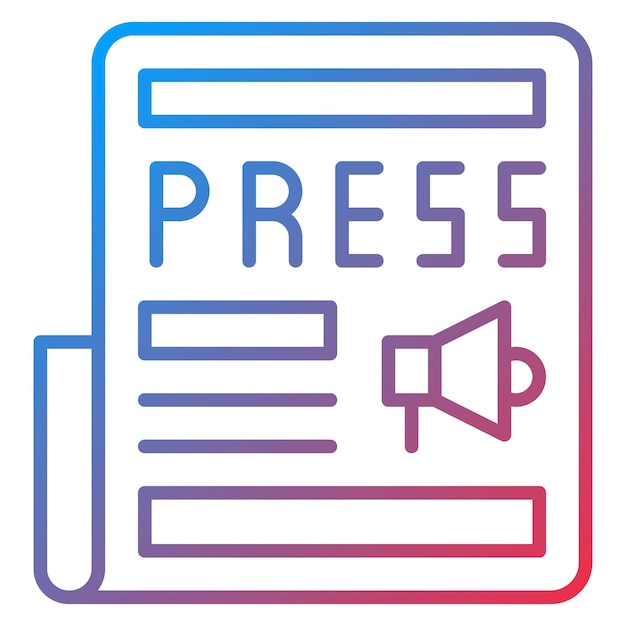 Imagen vectorial del icono del comunicado de prensa se puede utilizar para el periodismo