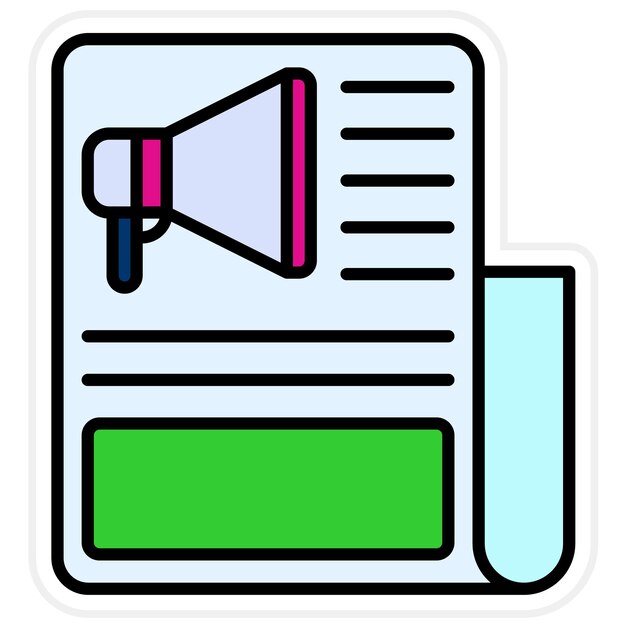 Imagen vectorial del icono del comunicado de prensa Se puede utilizar para la redacción