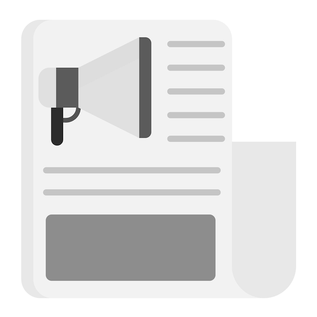 Imagen vectorial del icono del comunicado de prensa Se puede utilizar para la redacción