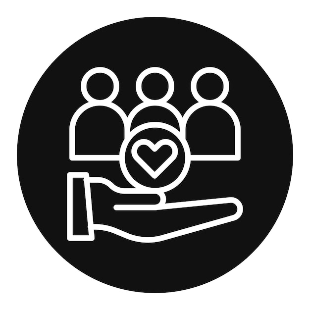 Imagen vectorial de icono de la comunidad de apoyo Se puede utilizar para la caridad