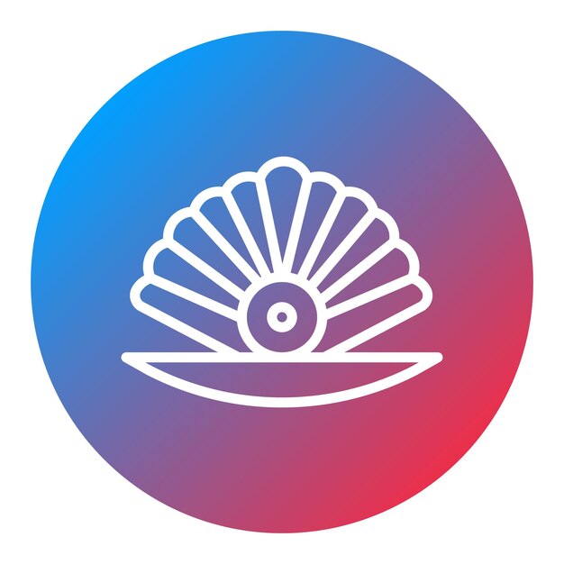 Imagen vectorial de icono de concha de mar Se puede utilizar para pescado y mariscos