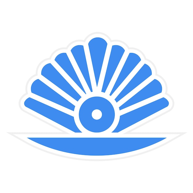 Imagen vectorial de icono de concha de mar Se puede utilizar para pescado y mariscos