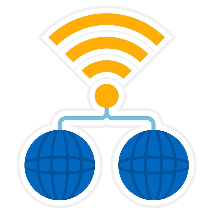 Vector imagen vectorial del icono de conectividad a internet se puede utilizar para la creación de redes y el intercambio de datos