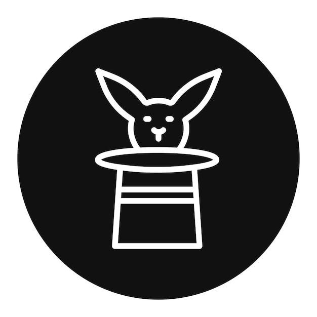 Imagen vectorial del icono del conejo en el sombrero Se puede usar para el parque acuático
