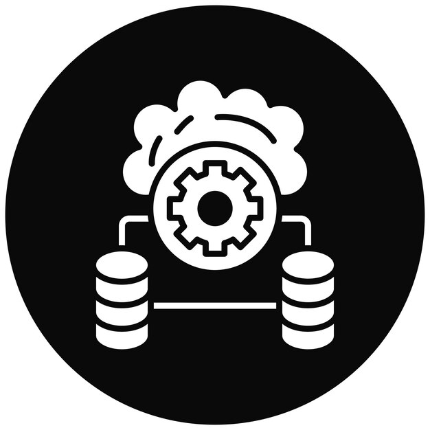 Imagen vectorial del icono de conexión a la base de datos Puede utilizarse para el alojamiento web