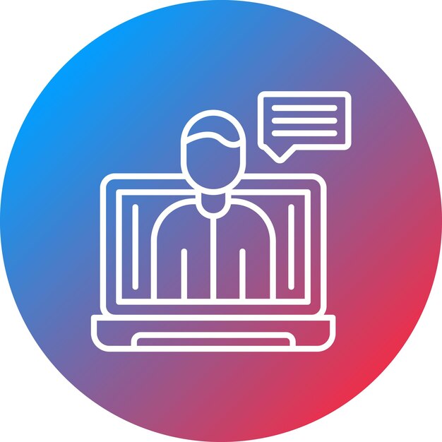 La imagen vectorial del icono de la conferencia de video se puede utilizar para negocios basados en el hogar