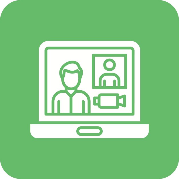 La imagen vectorial del icono de la conferencia de video se puede utilizar para la productividad