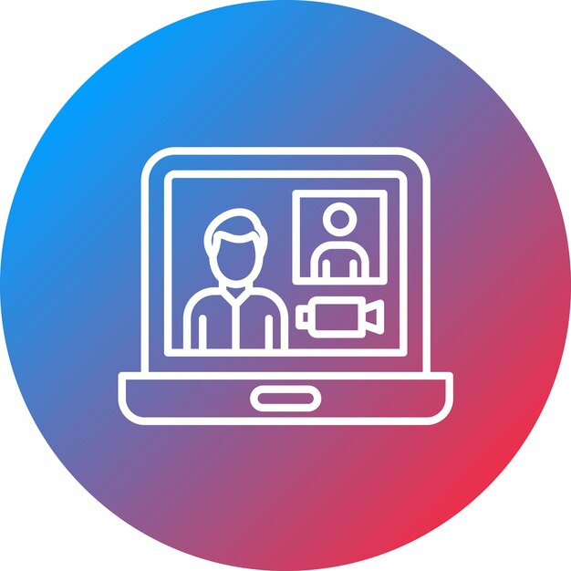 La imagen vectorial del icono de la conferencia de video se puede utilizar para la productividad