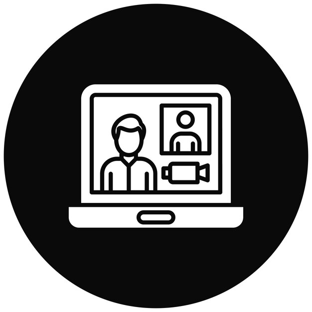 La imagen vectorial del icono de la conferencia de video se puede utilizar para la productividad