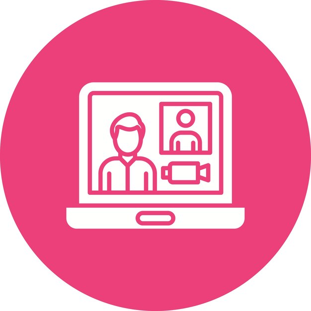 La imagen vectorial del icono de la conferencia de video se puede utilizar para la productividad