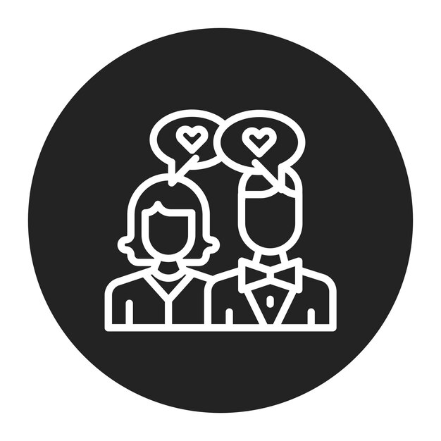 Imagen vectorial del icono de la confesión de amor Se puede usar para la aplicación de citas